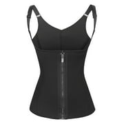 Black Corset Tops for Women Womens Waist Cinching Shapewear Zipper Diving Material Tight Fitting Shapewear Top Black m